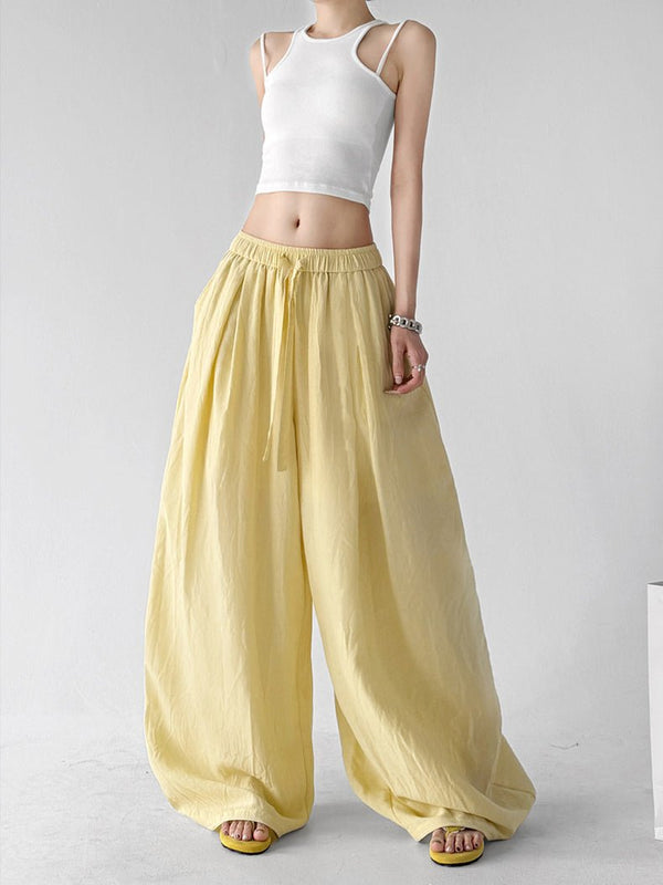 Soft-Volume Drawstring Wide-Leg Pants - CT66167 - COPPING THREADS - CT ORIGINALS