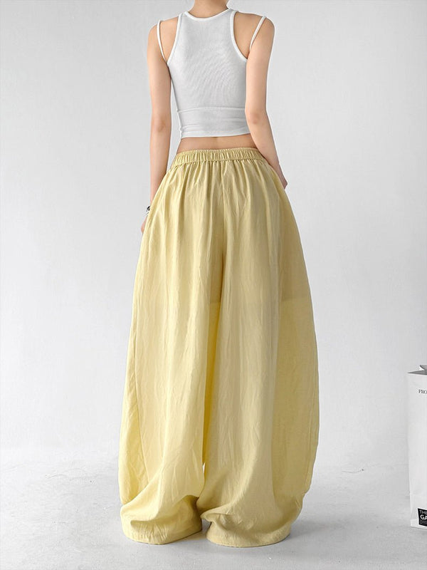 Soft-Volume Drawstring Wide-Leg Pants - CT66167 - COPPING THREADS - CT ORIGINALS