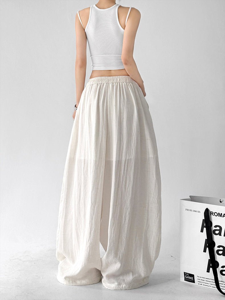 Soft-Volume Drawstring Wide-Leg Pants - CT66167 서브 이미지