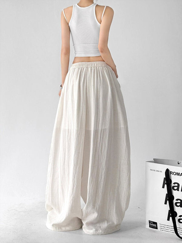 Soft-Volume Drawstring Wide-Leg Pants - CT66167 - COPPING THREADS - CT ORIGINALS