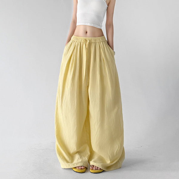 Soft-Volume Drawstring Wide-Leg Pants - CT66167 - COPPING THREADS - CT ORIGINALS