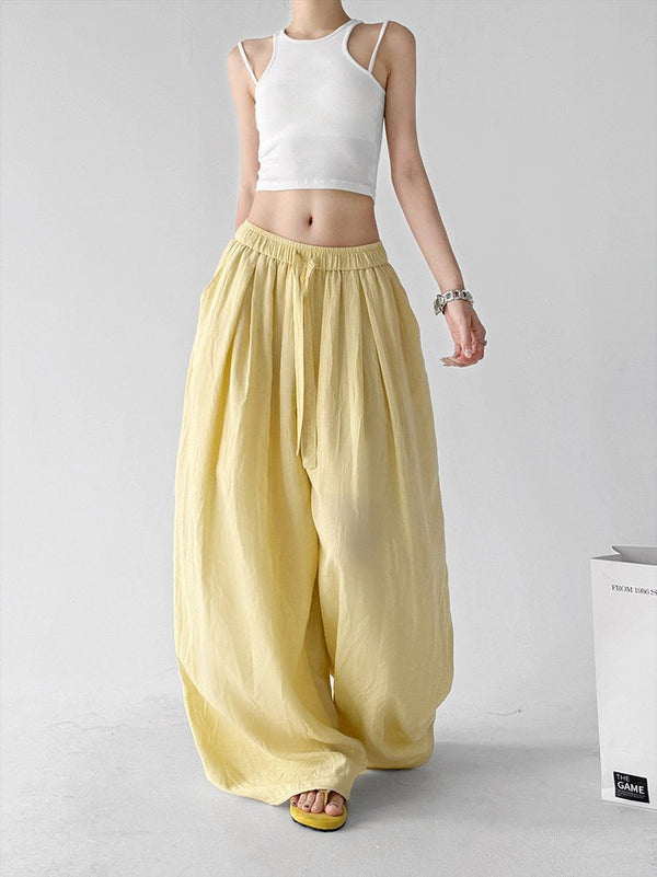 Soft-Volume Drawstring Wide-Leg Pants - CT66167 - COPPING THREADS - CT ORIGINALS