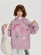 Speckled Jacquard Knit Butterfly Hoodie - COPPING THREADS - CHICISLAND