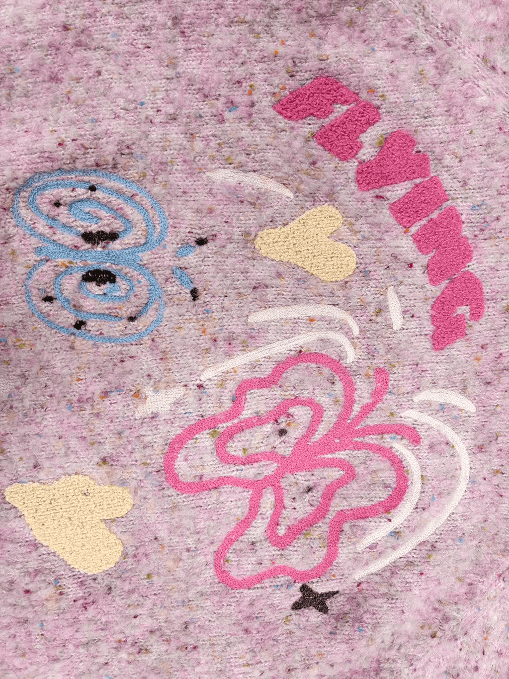 Speckled Jacquard Knit Butterfly Hoodie - COPPING THREADS - CHICISLAND