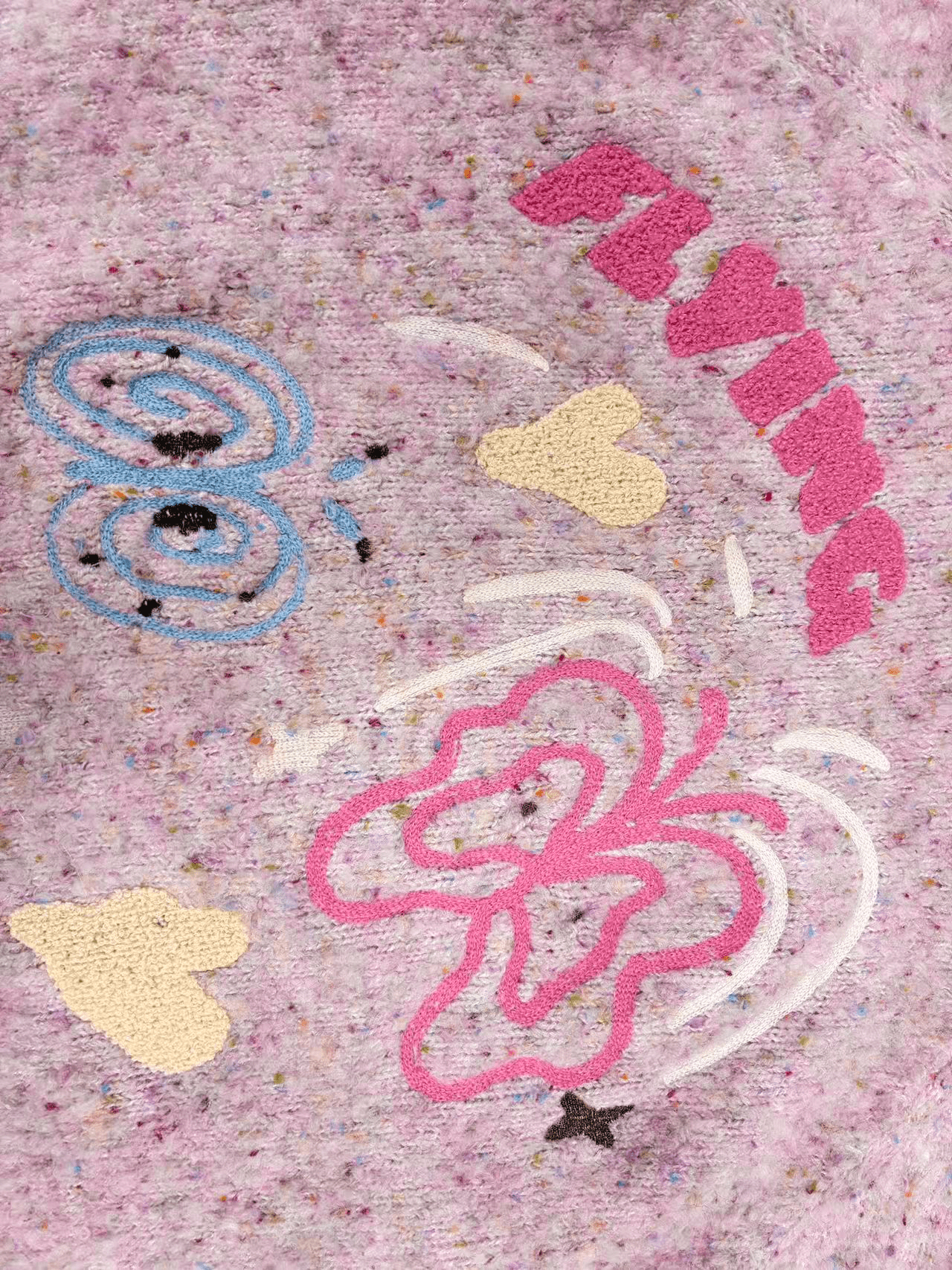 Speckled Jacquard Knit Butterfly Hoodie - COPPING THREADS - CHICISLAND