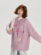 Speckled Jacquard Knit Butterfly Hoodie - COPPING THREADS - CHICISLAND