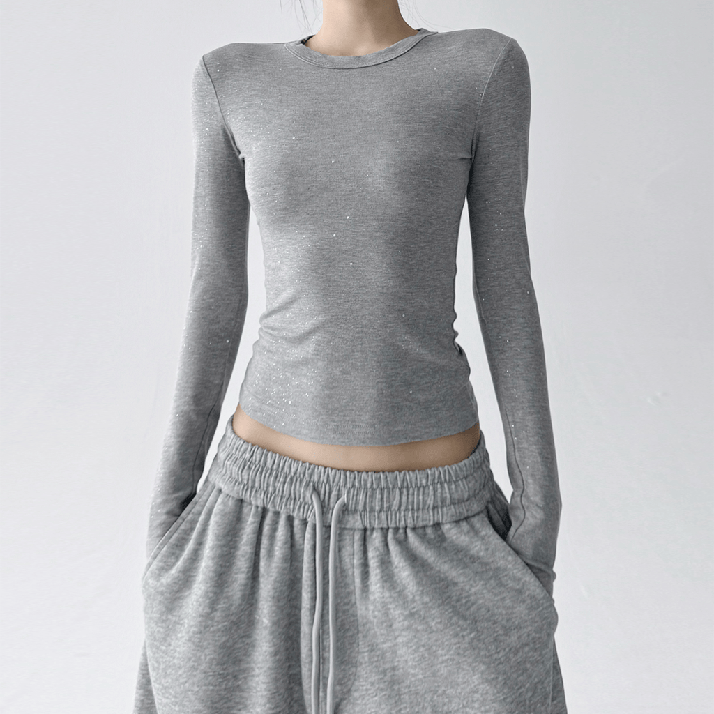 Speckled Rib Crewneck Long - Sleeve Top - COPPING THREADS - CT Select