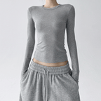 Speckled Rib Crewneck Long - Sleeve Top - COPPING THREADS - CT Select