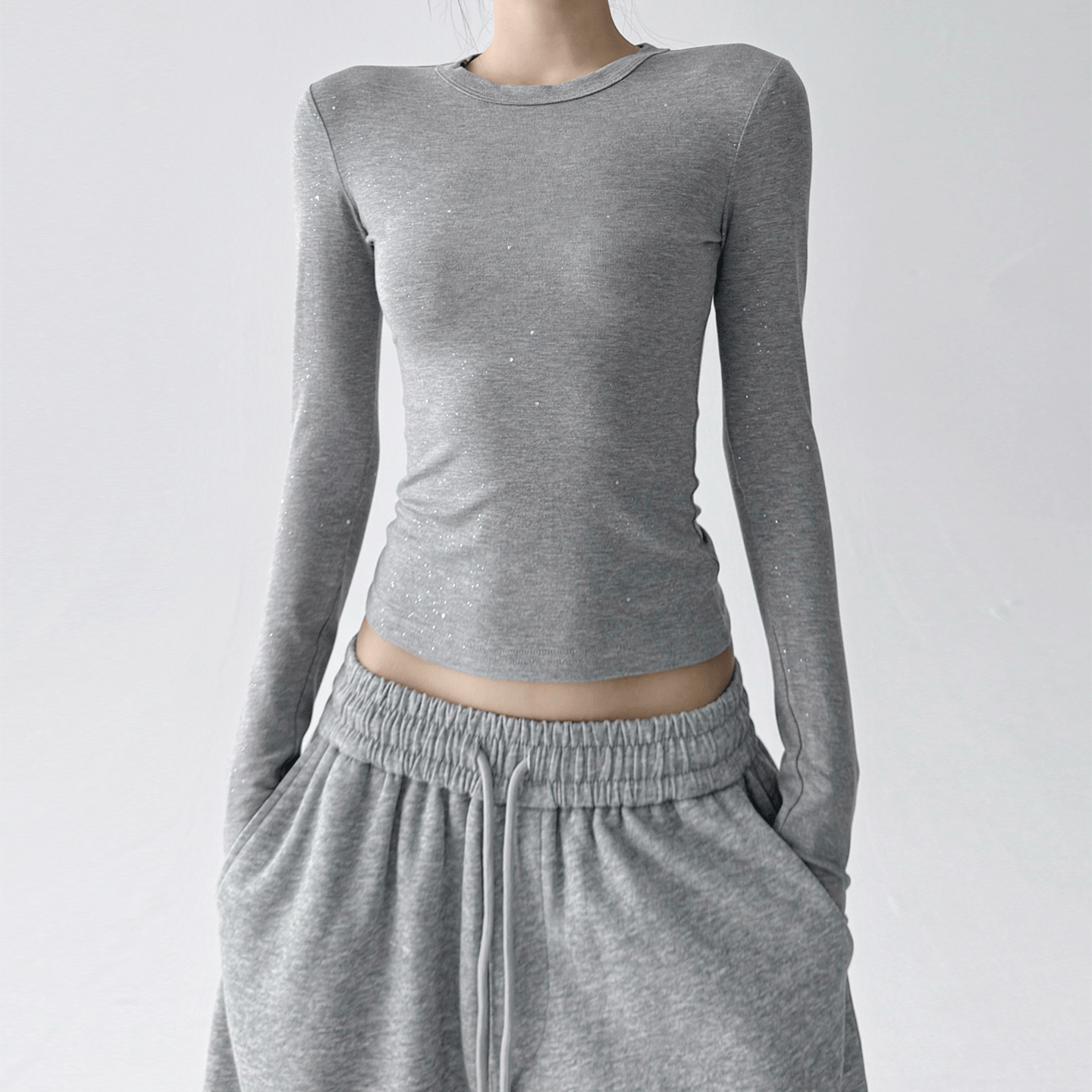 Speckled Rib Crewneck Long - Sleeve Top - COPPING THREADS - CT Select