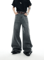 Spine Stud Embroidered Wide - Leg Washed Jeans - COPPING THREADS - ArguE CulturE