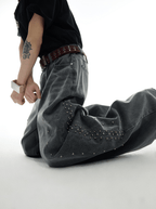 Spine Stud Embroidered Wide - Leg Washed Jeans - COPPING THREADS - ArguE CulturE