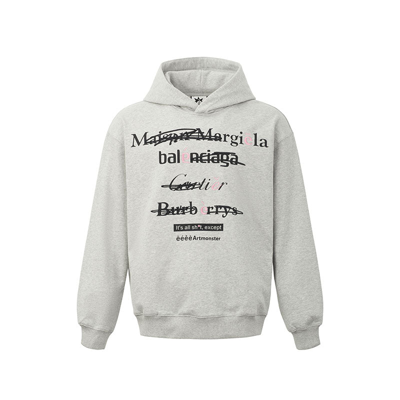 Spoof Brand Letter Print Hoodie - COPPING THREADS - ARTMONSTER