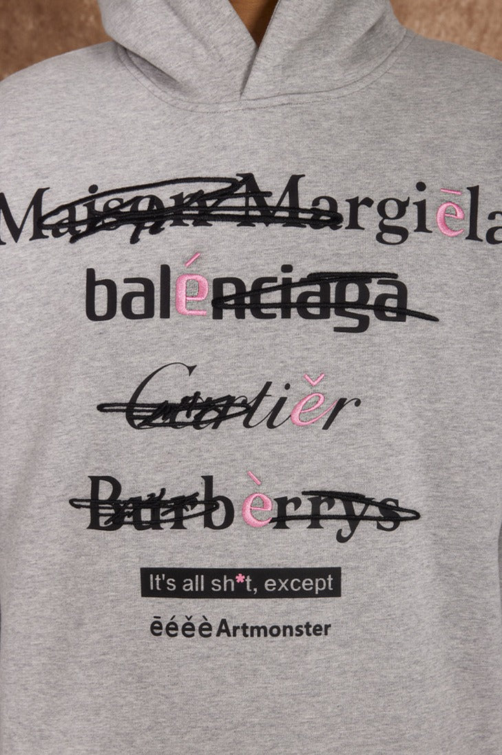 Spoof Brand Letter Print Hoodie - COPPING THREADS - ARTMONSTER