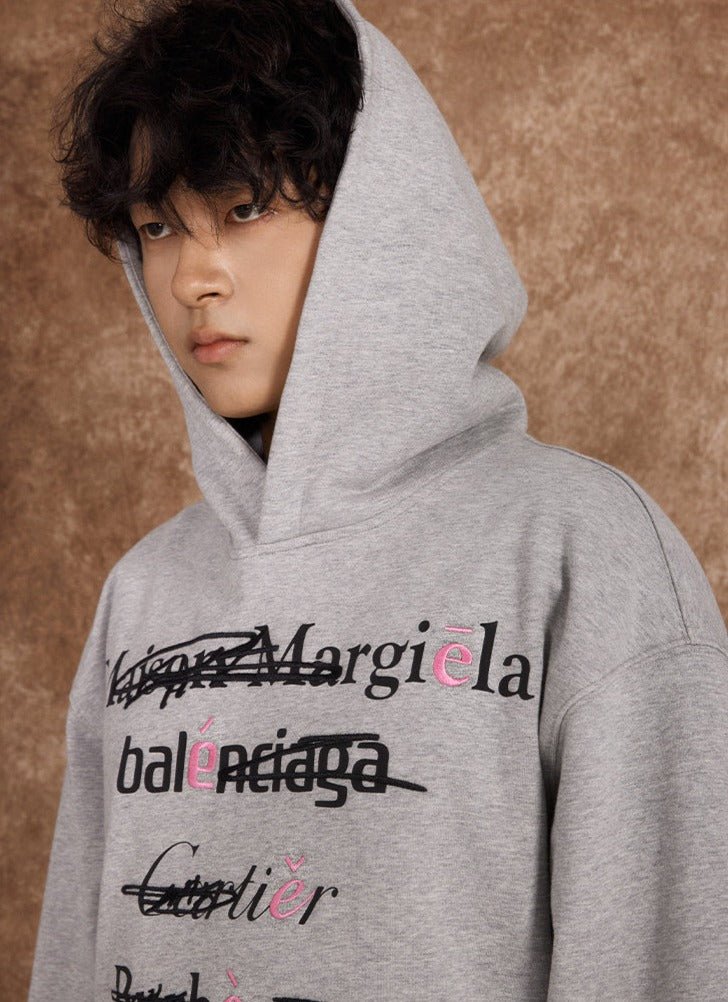 Spoof Brand Letter Print Hoodie - COPPING THREADS - ARTMONSTER