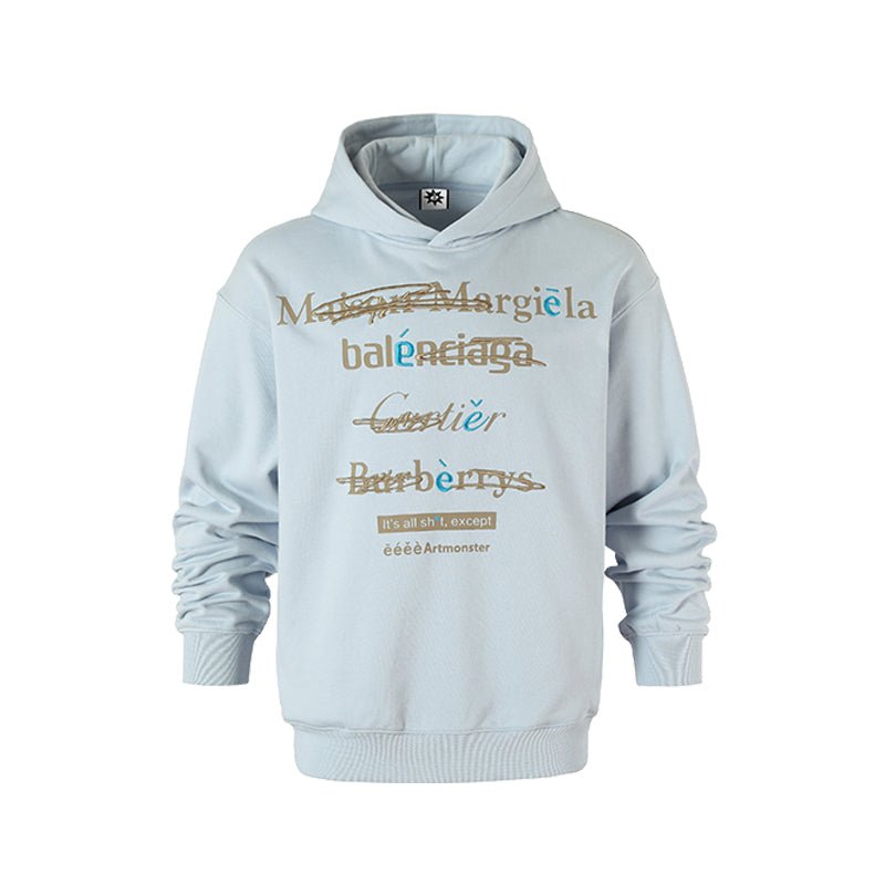 Spoof Brand Letter Print Hoodie - COPPING THREADS - ARTMONSTER