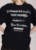 Spoof Brand Letter Print Short Sleeve Tee - COPPING THREADS - ARTMONSTER