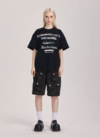 Spoof Brand Letter Print Short Sleeve Tee - COPPING THREADS - ARTMONSTER