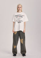 Spoof Brand Letter Print Short Sleeve Tee - COPPING THREADS - ARTMONSTER