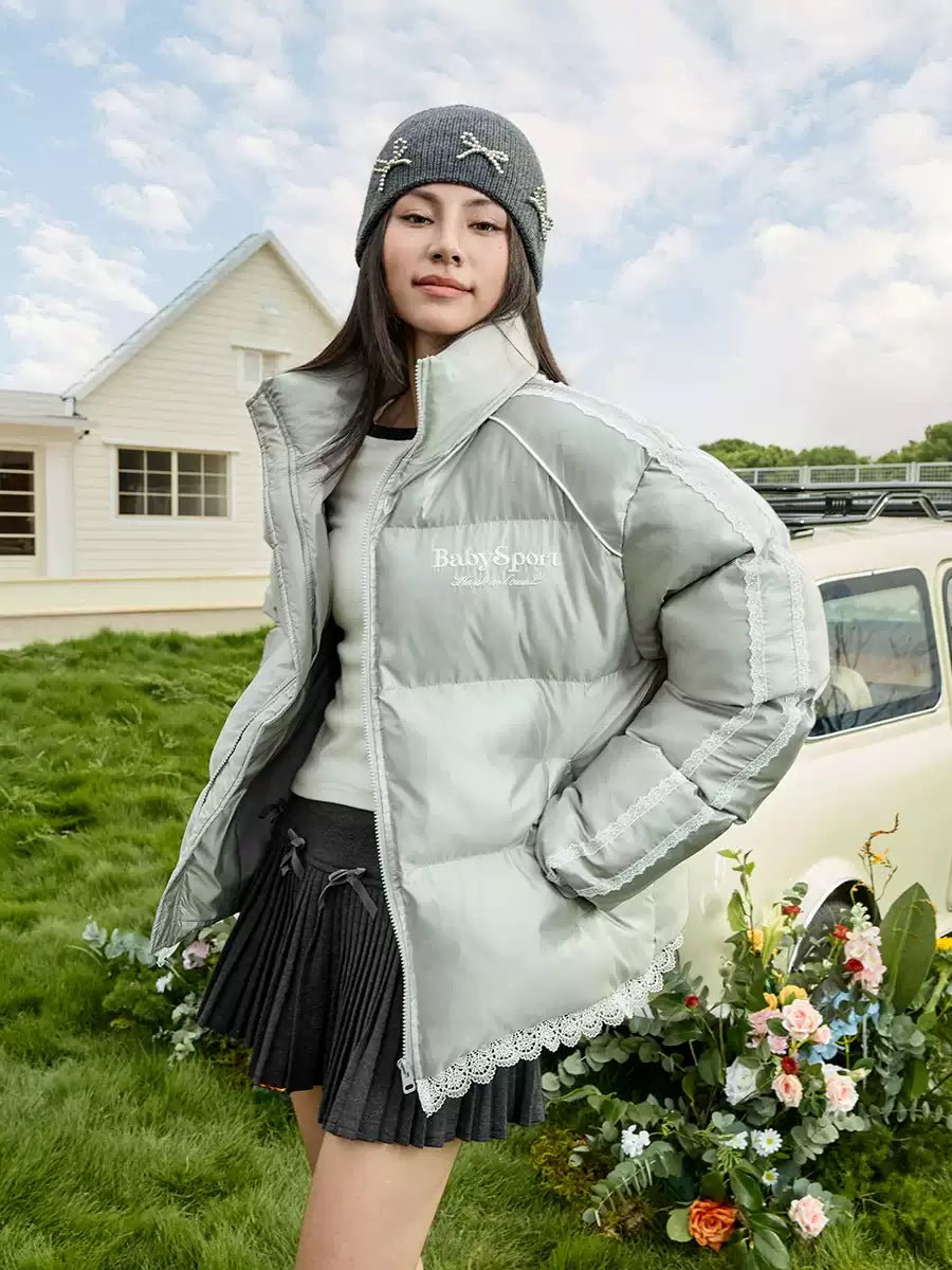 Sports Lace - Trimmed Puffer Jacket - COPPING THREADS - Harsh and Cruel