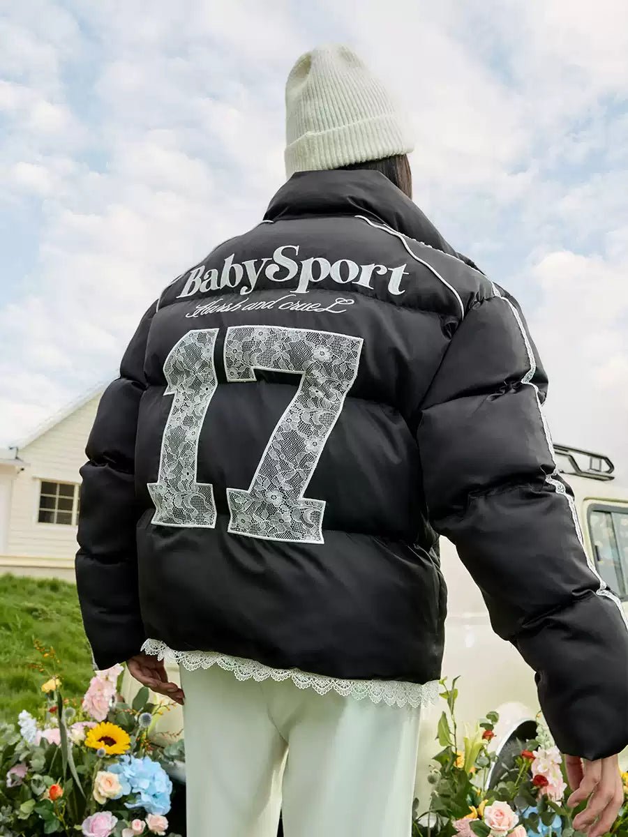 Sports Lace - Trimmed Puffer Jacket - COPPING THREADS - Harsh and Cruel