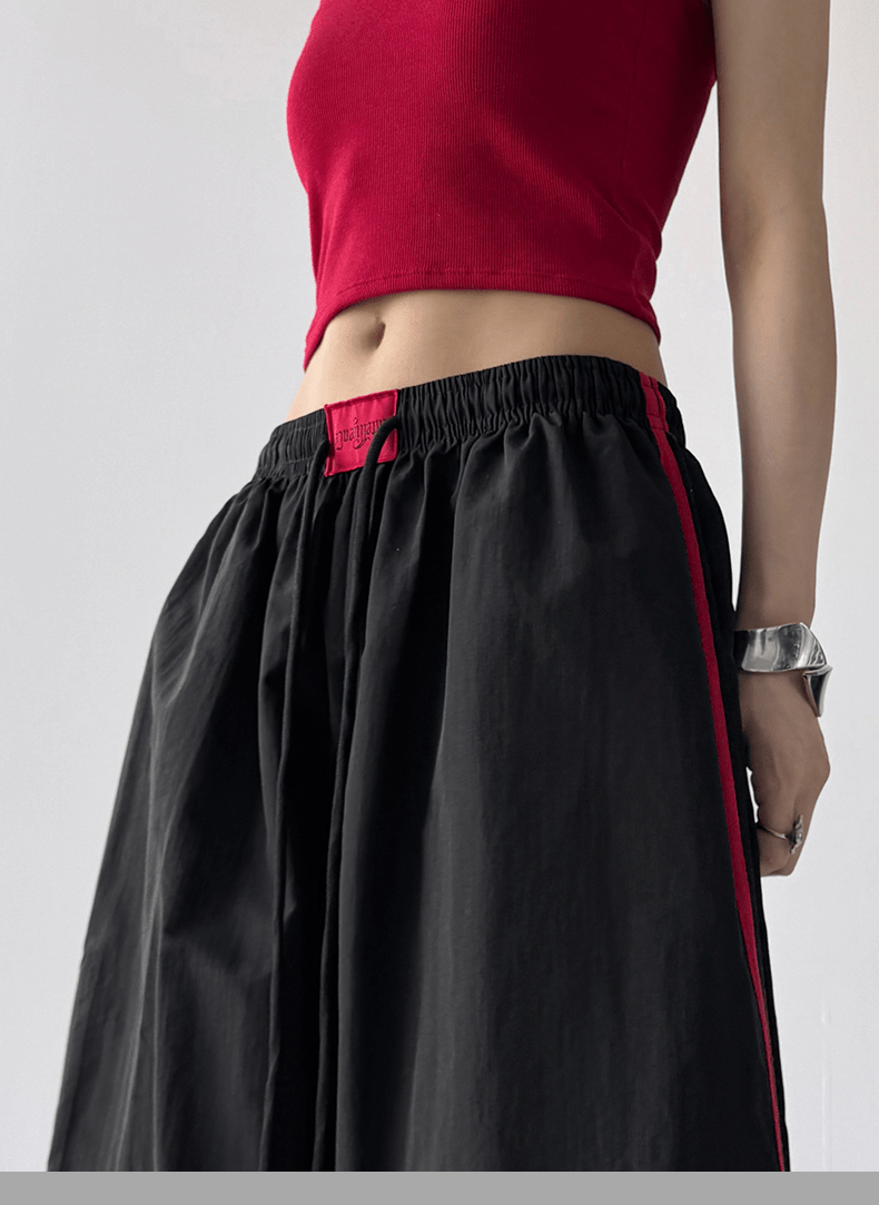 Sporty Contrast Stripe Wide - Leg Paratrooper Pants - COPPING THREADS - CT Select