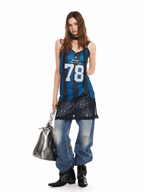 Sporty Striped Lace Trim Tank Top - COPPING THREADS - CT Select