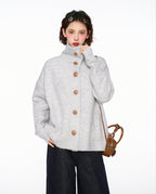 Stand Collar Knit Cardigan Sweater - COPPING THREADS - CT Select