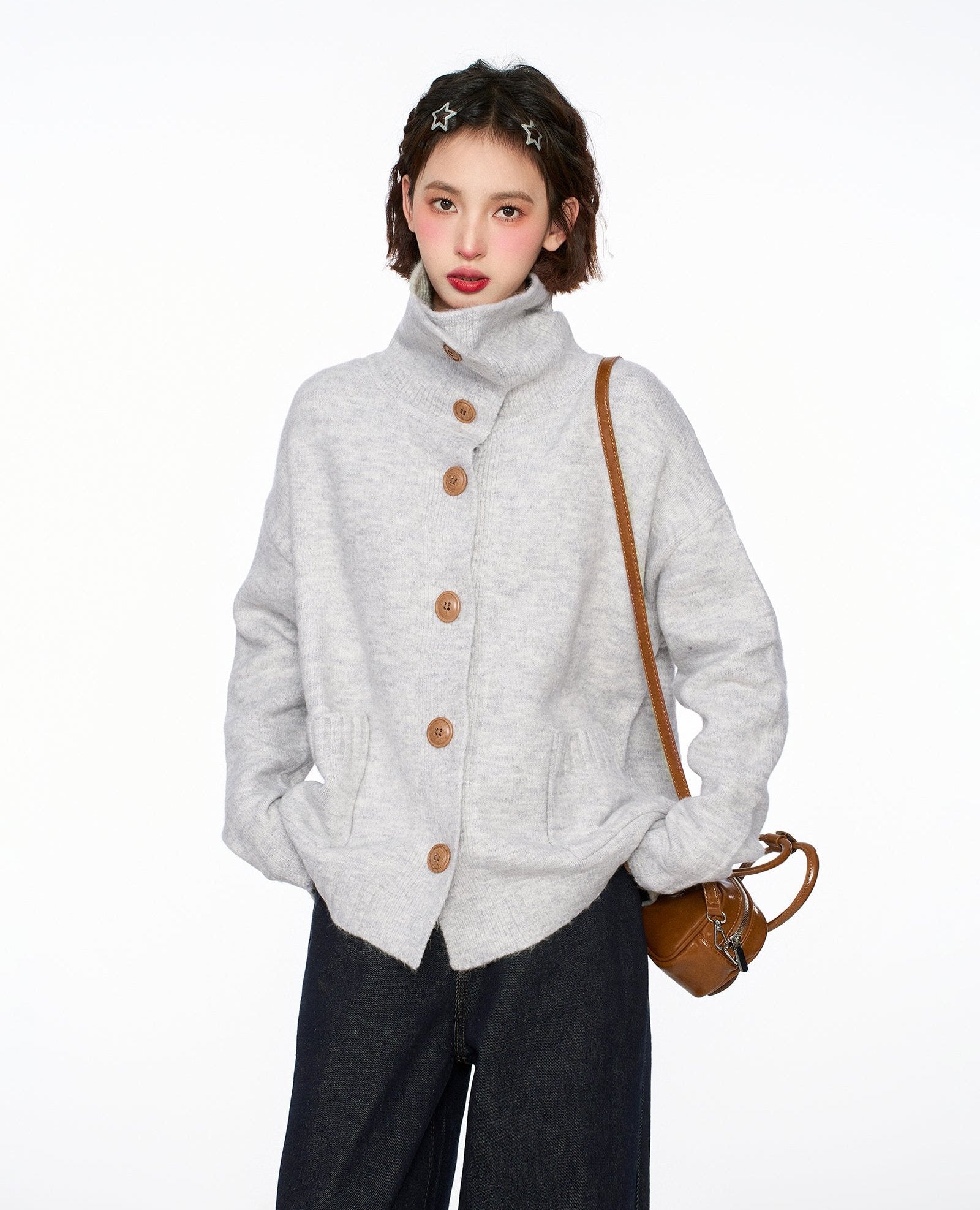 Stand Collar Knit Cardigan Sweater - COPPING THREADS - CT Select Hauptbild