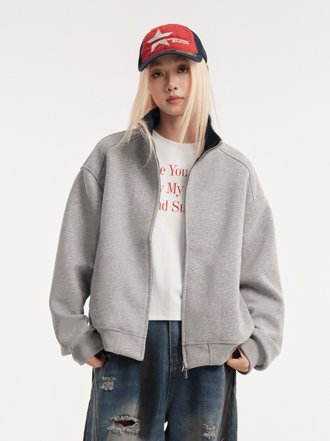 Stand - Collar Zip Sweatshirt Jacket - COPPING THREADS - CATTEE Hover Image