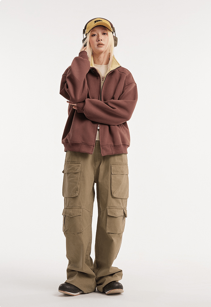 Stand - Collar Zip Sweatshirt Jacket - COPPING THREADS - CATTEE