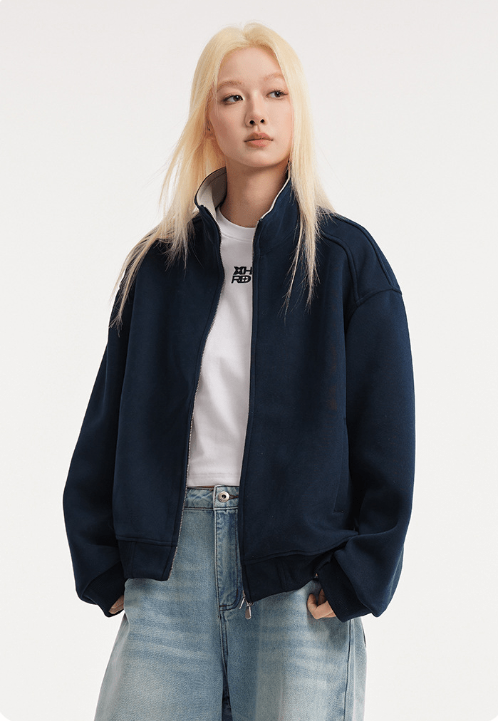 Stand - Collar Zip Sweatshirt Jacket - COPPING THREADS - CATTEE