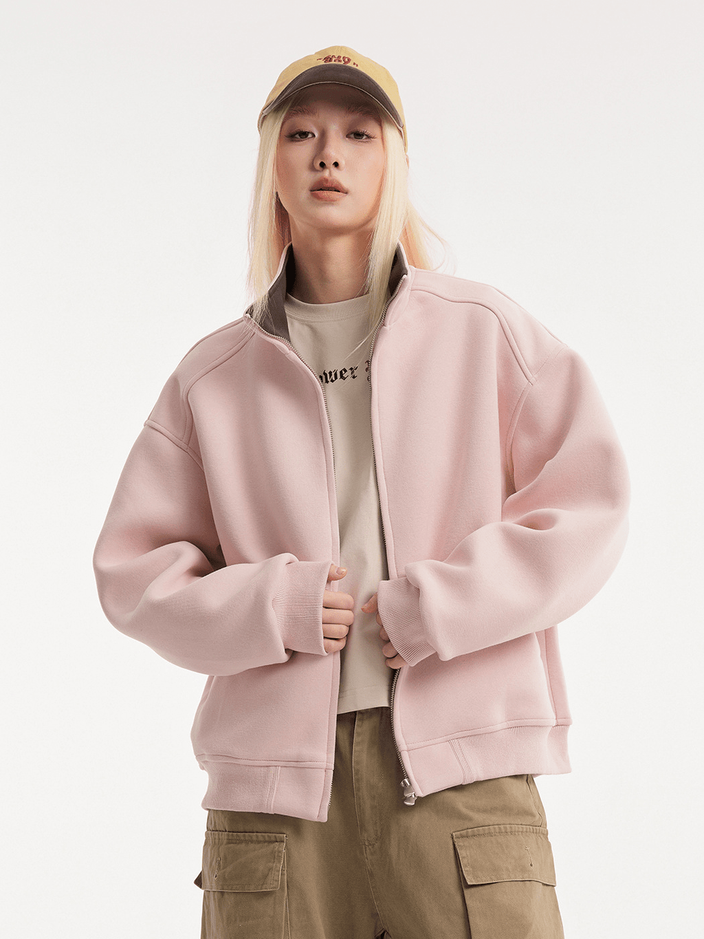 Stand - Collar Zip Sweatshirt Jacket - COPPING THREADS - CATTEE