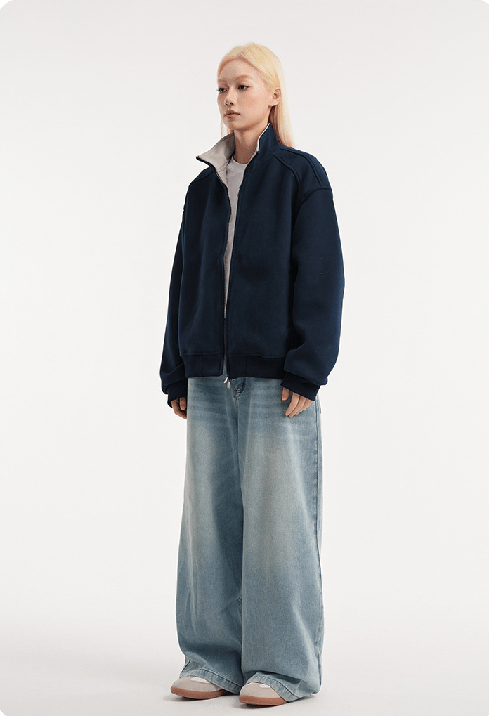 Stand - Collar Zip Sweatshirt Jacket - COPPING THREADS - CATTEE