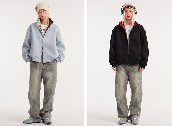 Stand - Collar Zip Sweatshirt Jacket - COPPING THREADS - CATTEE