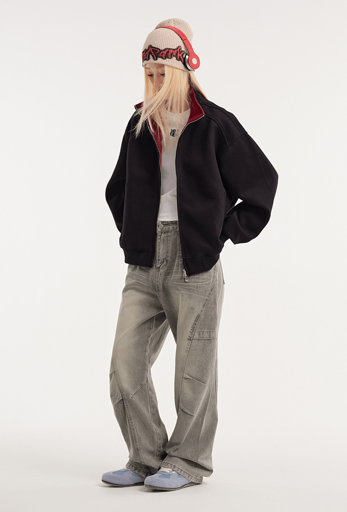 Stand - Collar Zip Sweatshirt Jacket - COPPING THREADS - CATTEE