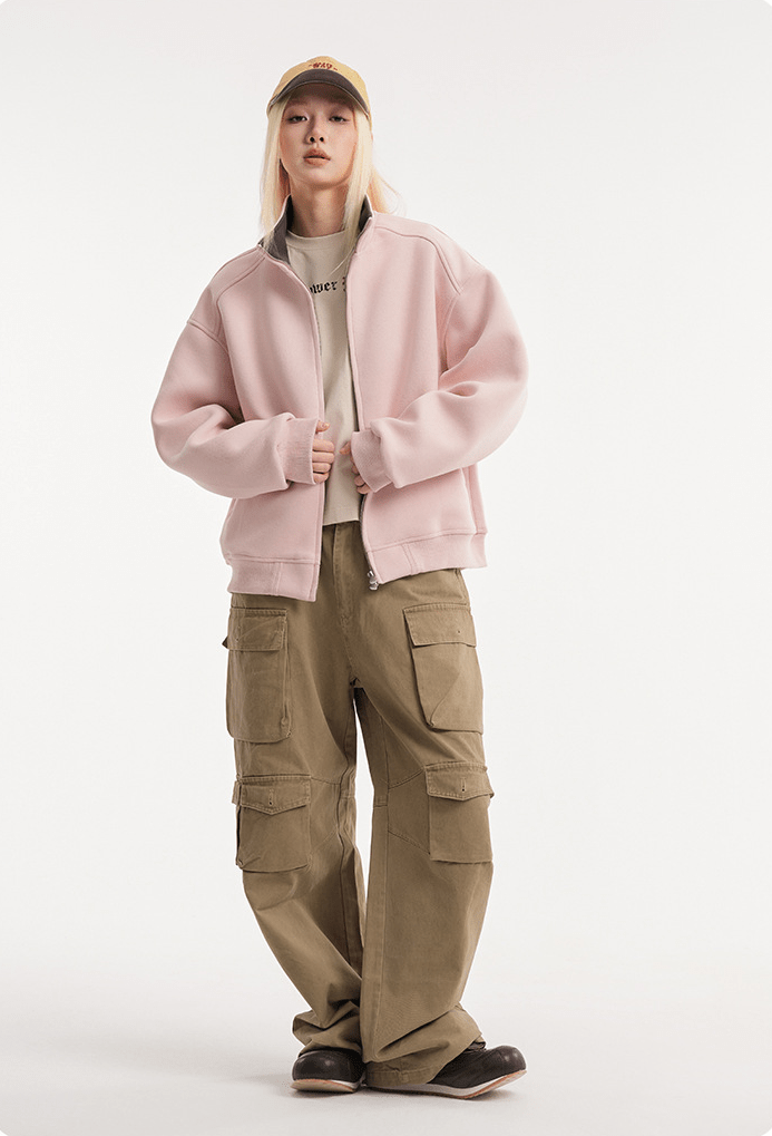 Stand - Collar Zip Sweatshirt Jacket - COPPING THREADS - CATTEE