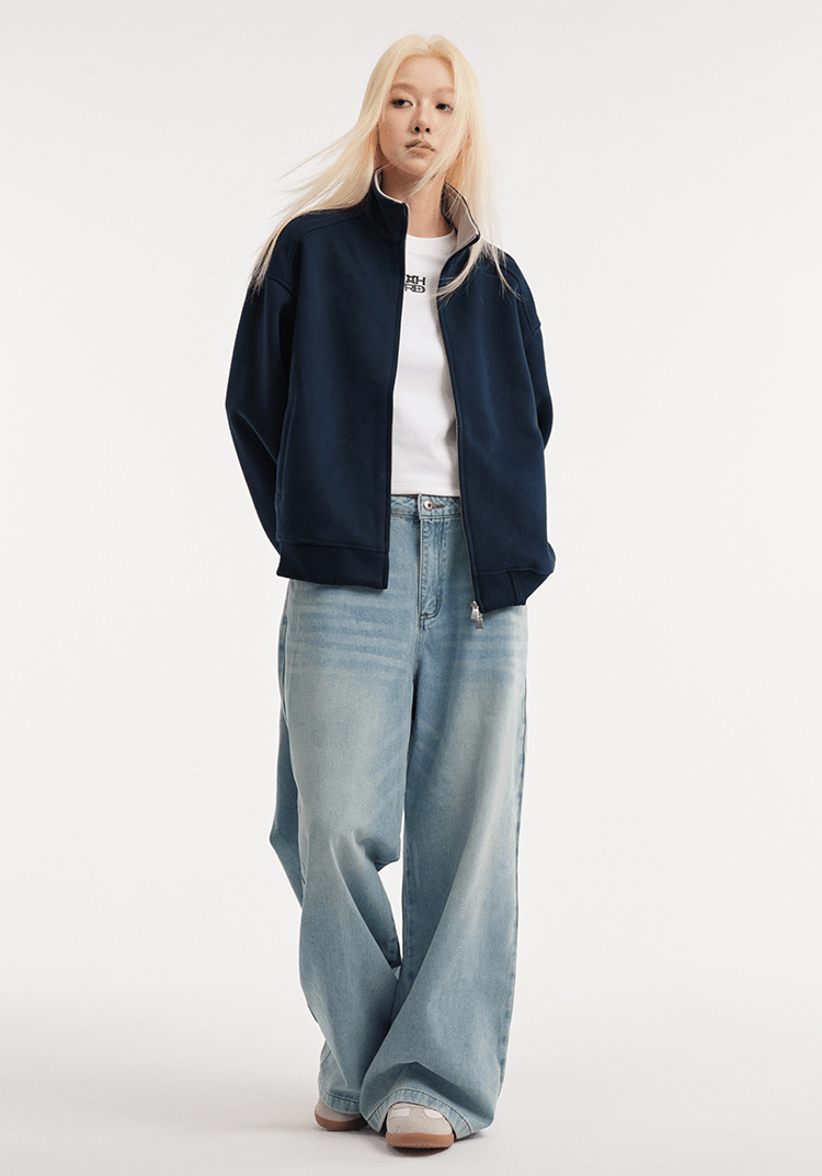 Stand - Collar Zip Sweatshirt Jacket - COPPING THREADS - CATTEE