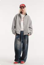 Stand - Collar Zip Sweatshirt Jacket - COPPING THREADS - CATTEE