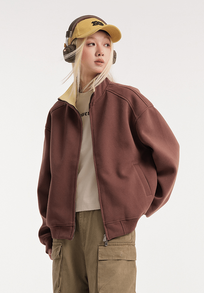 Stand - Collar Zip Sweatshirt Jacket - COPPING THREADS - CATTEE