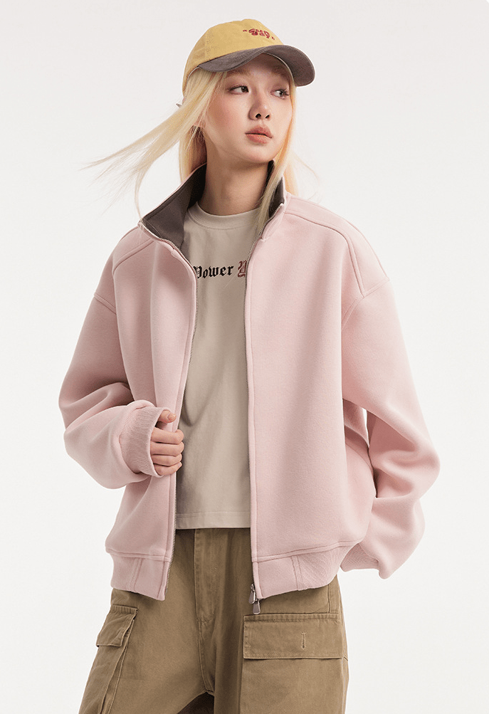 Stand - Collar Zip Sweatshirt Jacket - COPPING THREADS - CATTEE