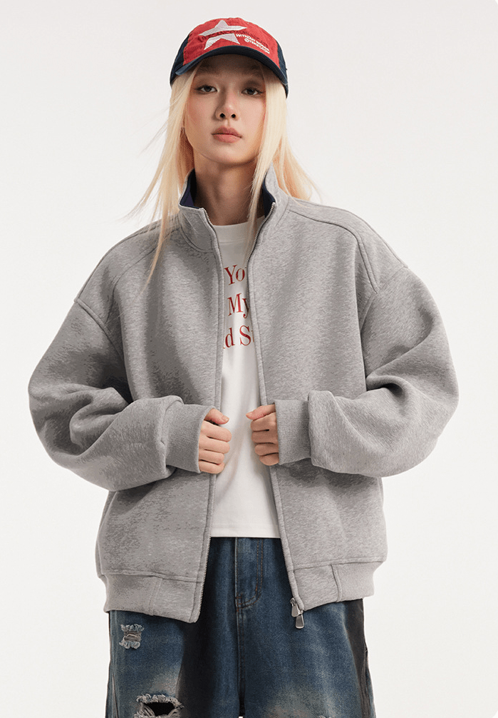 Stand - Collar Zip Sweatshirt Jacket - COPPING THREADS - CATTEE