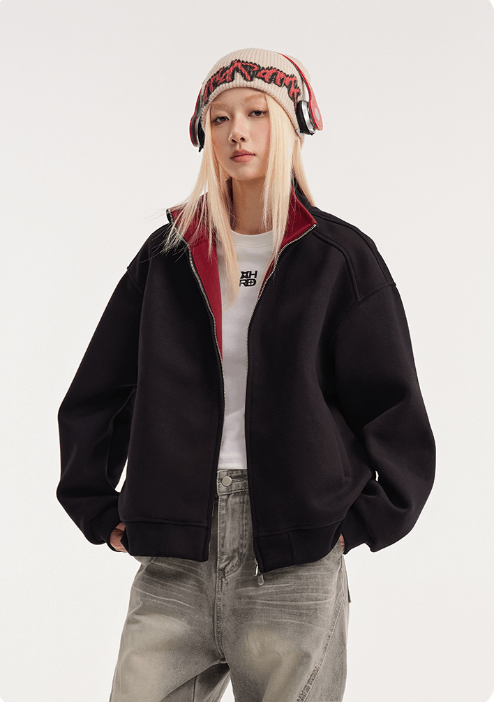 Stand - Collar Zip Sweatshirt Jacket - COPPING THREADS - CATTEE