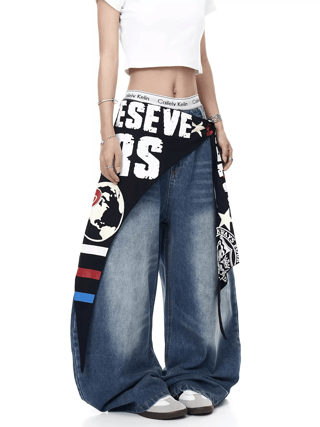 Star Belt Washed Blade - Cut Wide - Leg Jeans - COPPING THREADS - CT Select