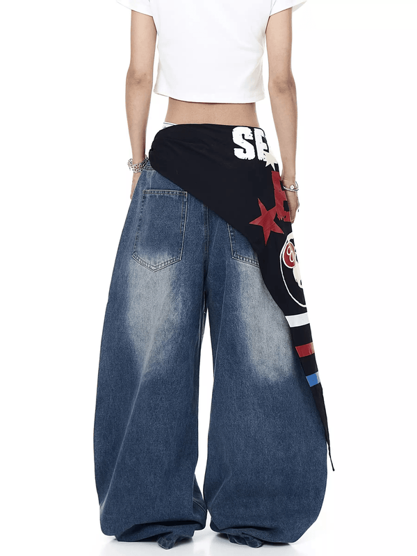Star Belt Washed Blade - Cut Wide - Leg Jeans - COPPING THREADS - CT Select