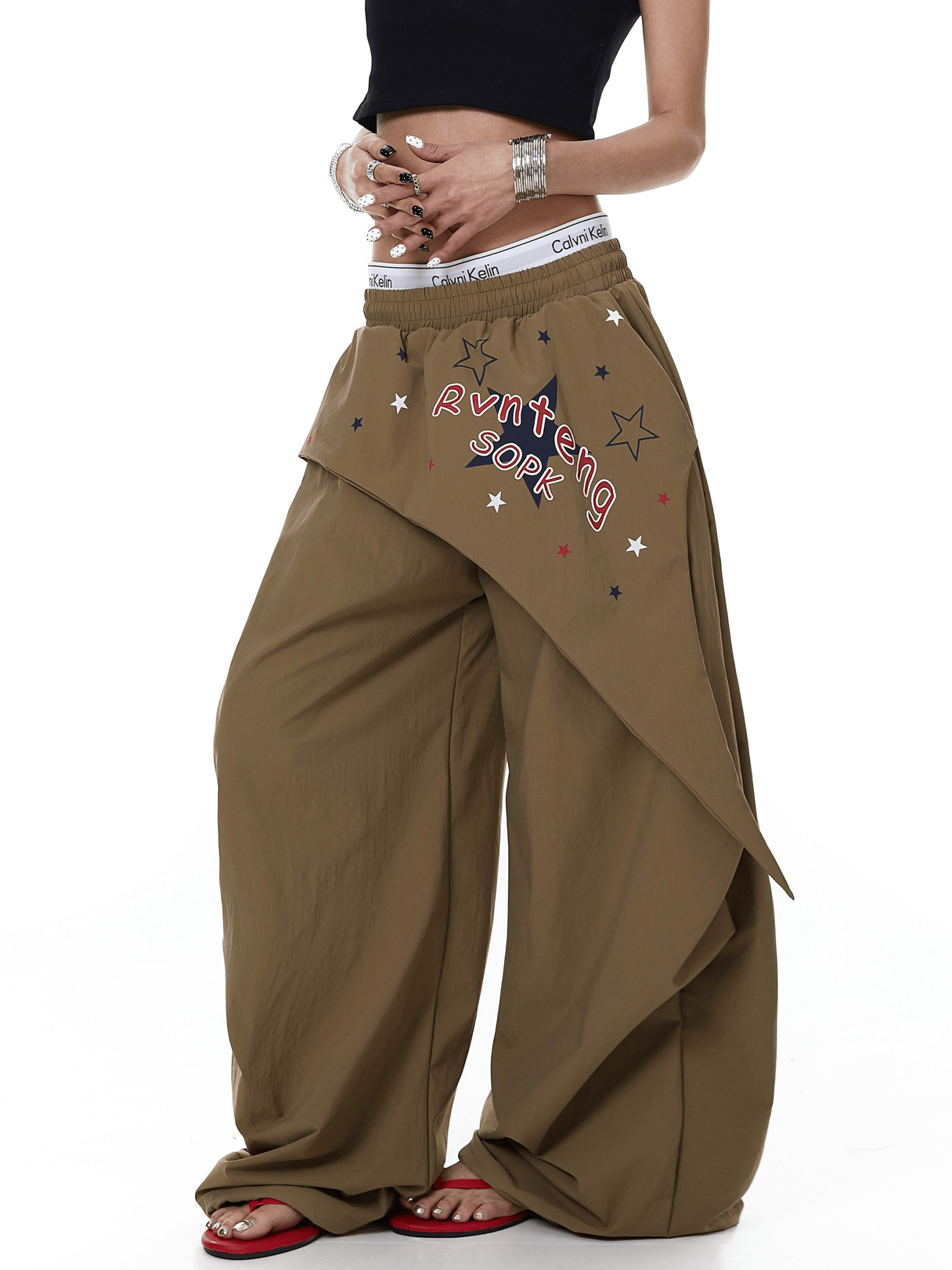 Star Graphic Layered Apron Scythe Wide - Leg Pants - COPPING THREADS - CT Select