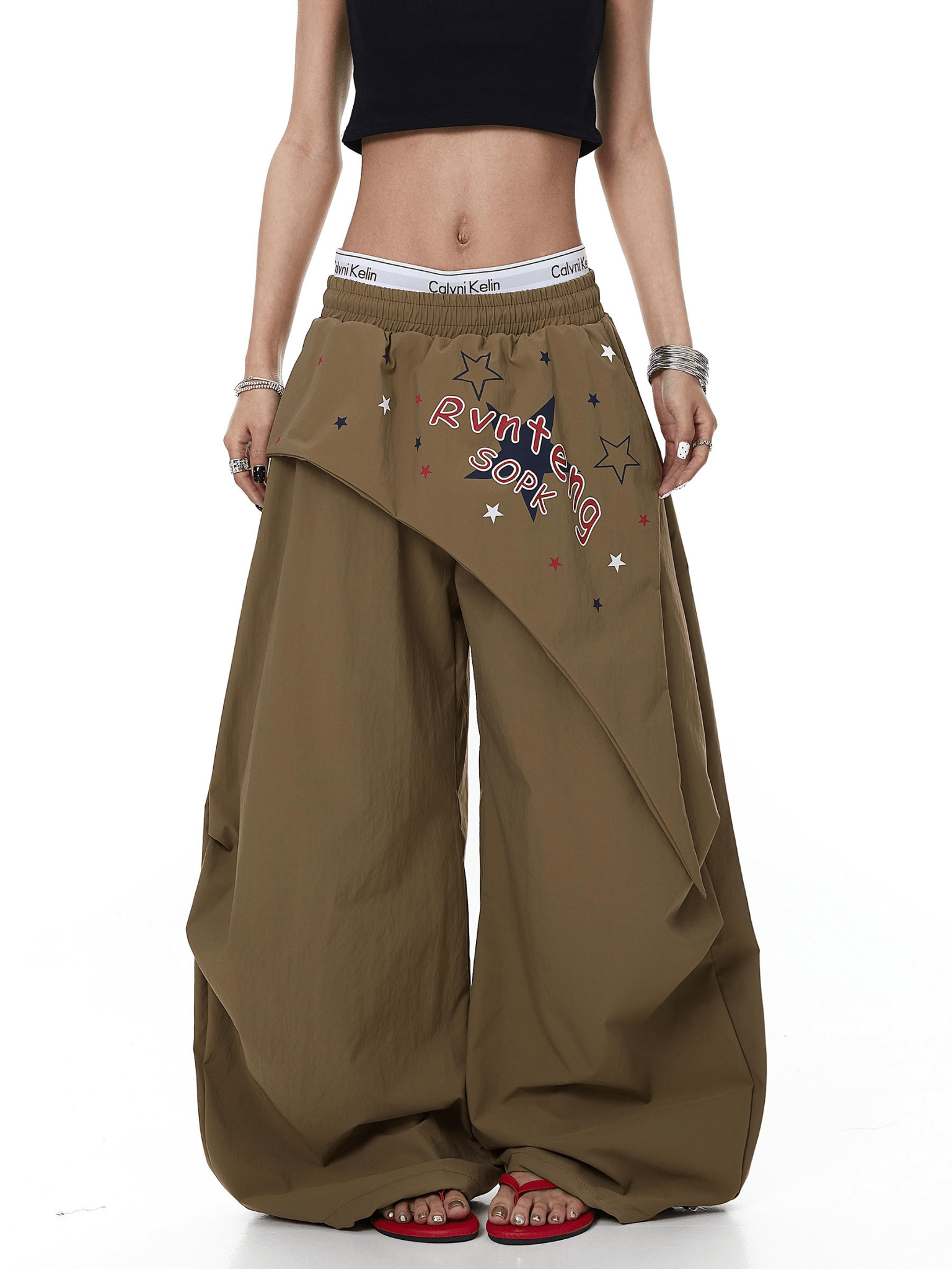 Star Graphic Layered Apron Scythe Wide - Leg Pants - COPPING THREADS - CT Select