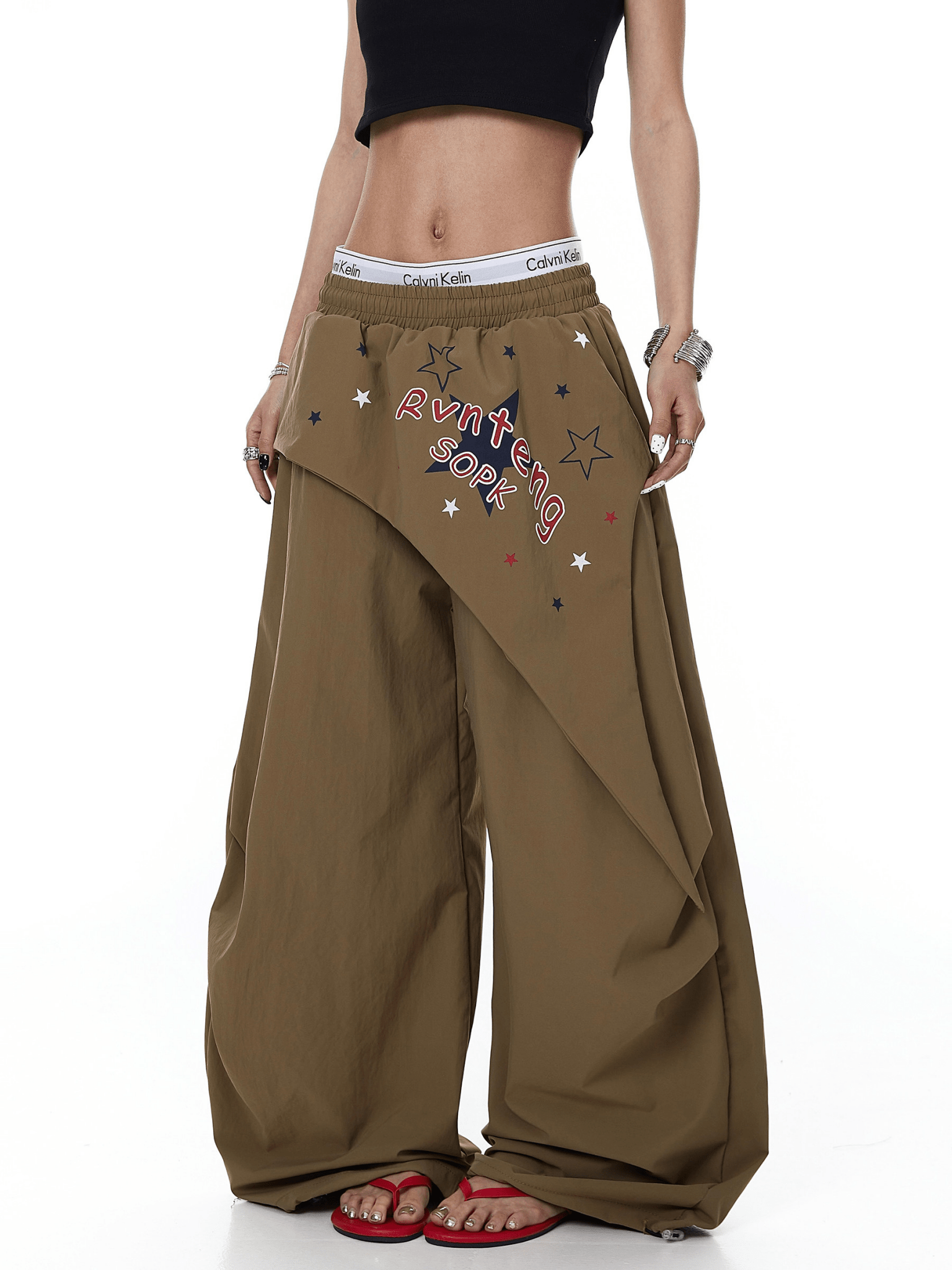 Star Graphic Layered Apron Scythe Wide - Leg Pants - COPPING THREADS - CT Select