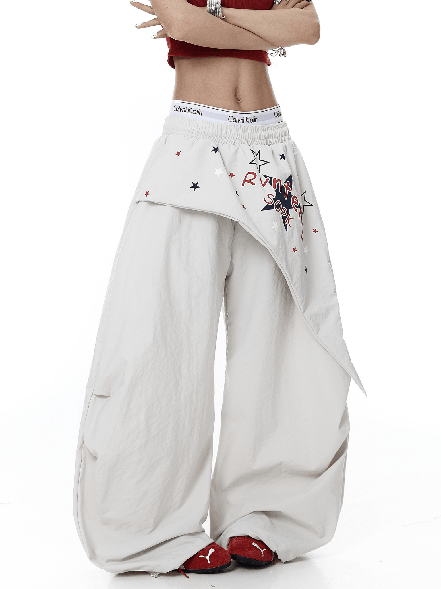 Star Graphic Layered Apron Scythe Wide - Leg Pants - COPPING THREADS - CT Select