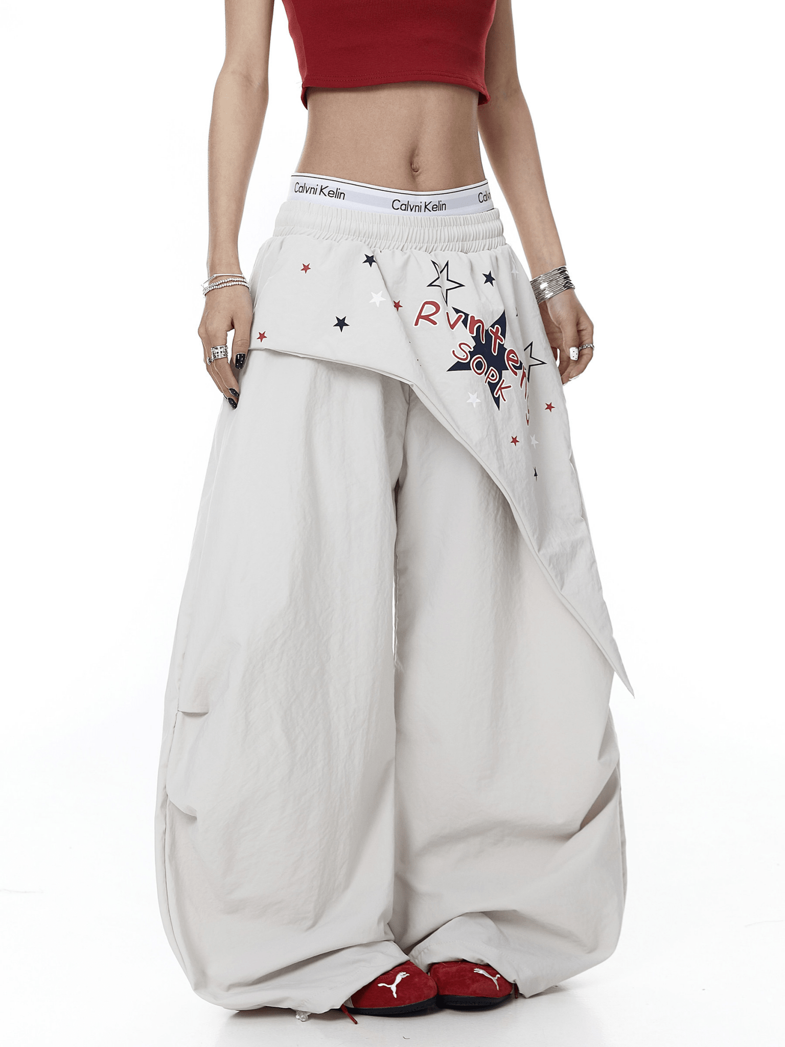 Star Graphic Layered Apron Scythe Wide - Leg Pants - COPPING THREADS - CT Select Main image