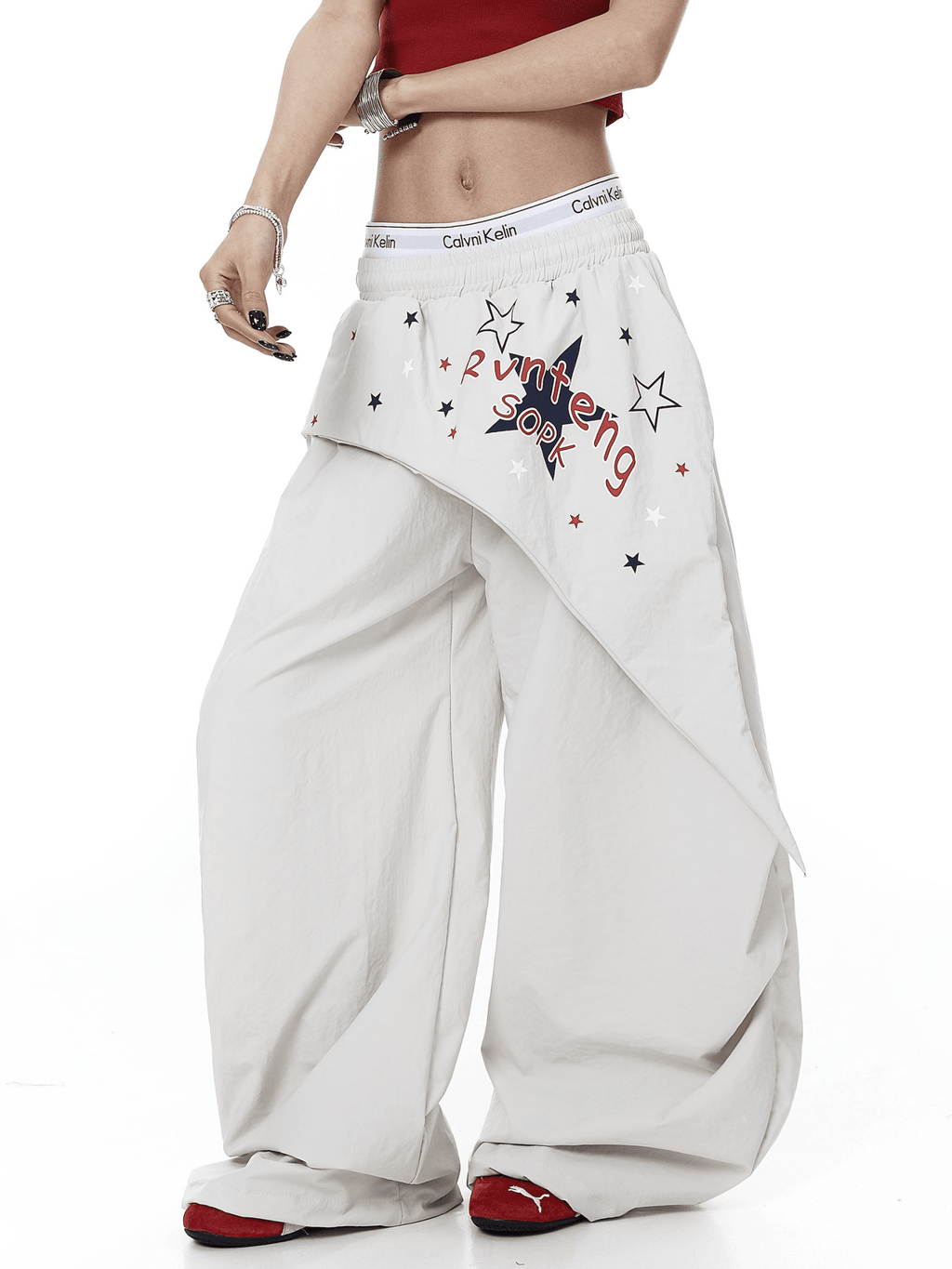 Star Graphic Layered Apron Scythe Wide - Leg Pants - COPPING THREADS - CT Select